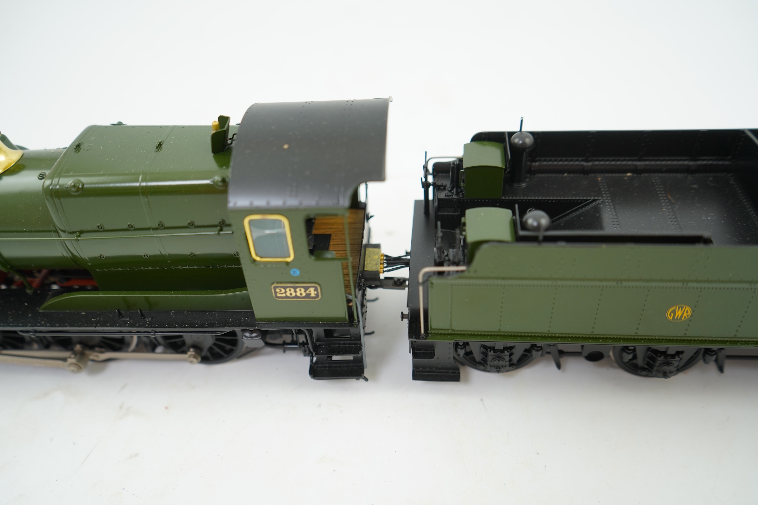 An 0 gauge Masterpiece Models model of GWR Class 28xx, 2884, 2-8-0 tender locomotive, powered for two rail operation, with original box.